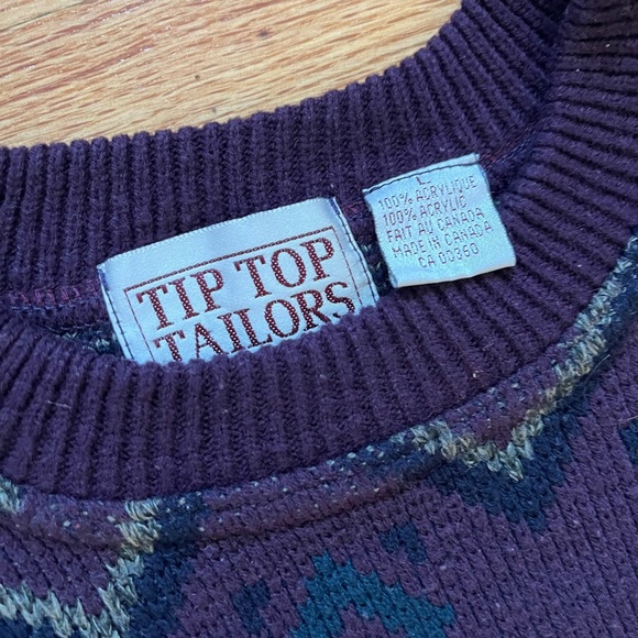 Vintage Tip Top Tailors Sweater / Large / 90s / Purple - Picture 3 of 6